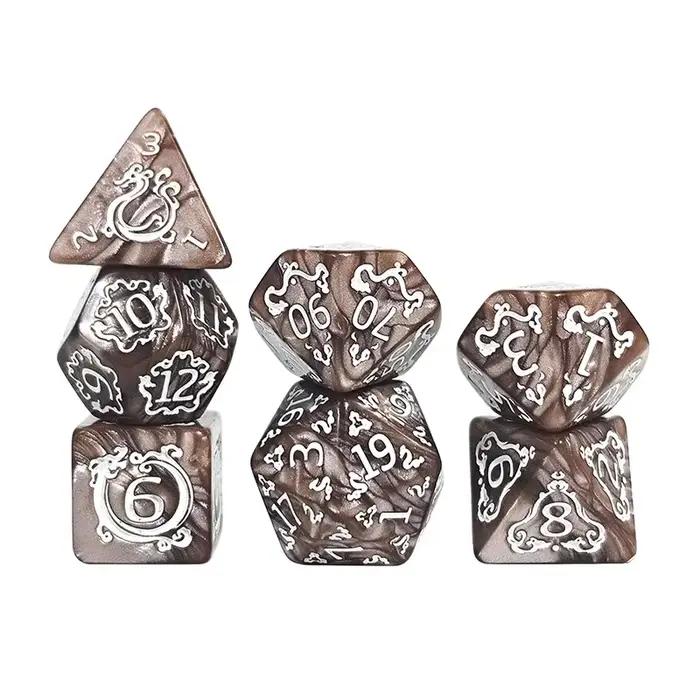 7 pièces DND dés 7 pièces/ensemble Dragon motif dés polyédriques jeu de rôle D & D TRPG jeu de socié