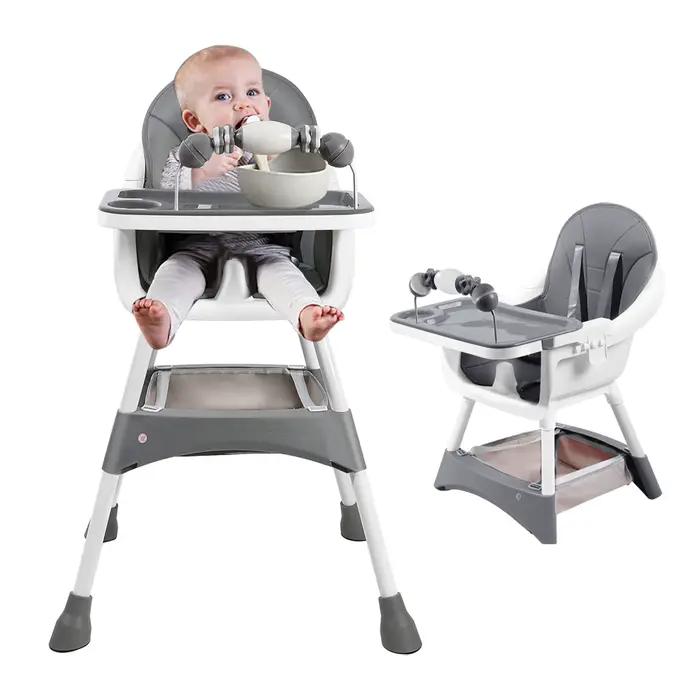 Chaise haute convertible pour bébé, chaise pour tout-petit et siège rehausseur pour repas, avec plat