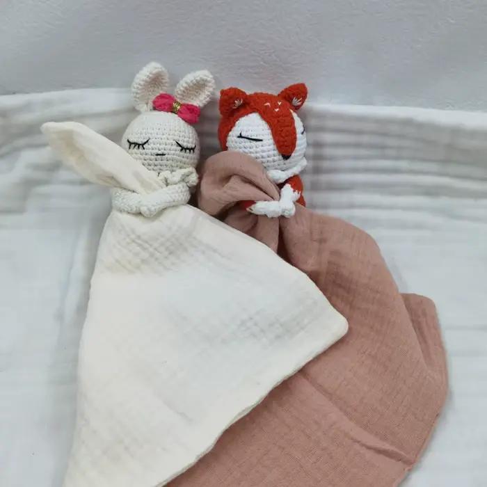 Bébé sucette apaiser serviette bavoir doux lapin ours éléphant dormir poupée dentition nourrissons c