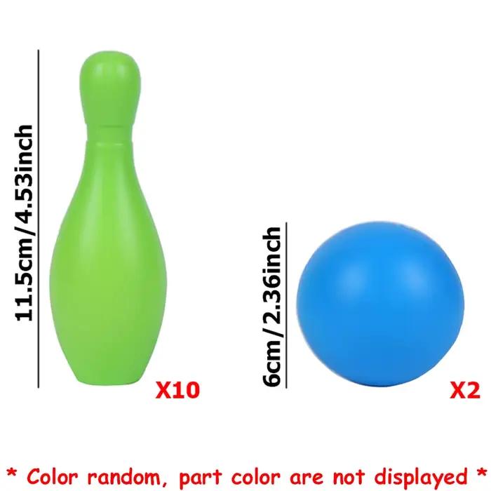 1 ensemble de jeu de Bowling d'intérieur, 10 bâtons de 11.5cm avec 2 balles de 6cm, jeux de balle de