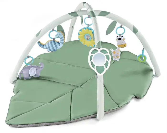 Tapis d'éveil pour bébé avec arche d'activités, coussin, livre en tissu et jouets suspendus
