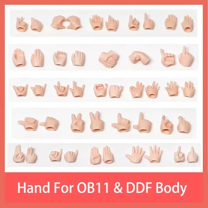 Main de remplacement pour OB11 & DDF BJD, corps de poupée, joint sphérique, jouet, ensemble de mains