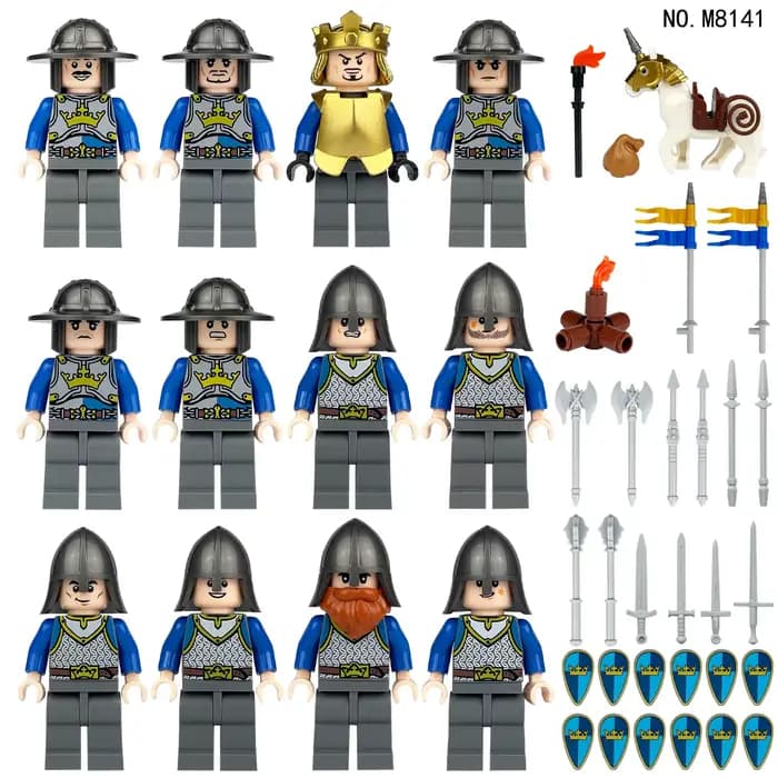 Compatible avec la série de blocs de construction Lego, figurine de personnage médiéval, Le Roi Lion