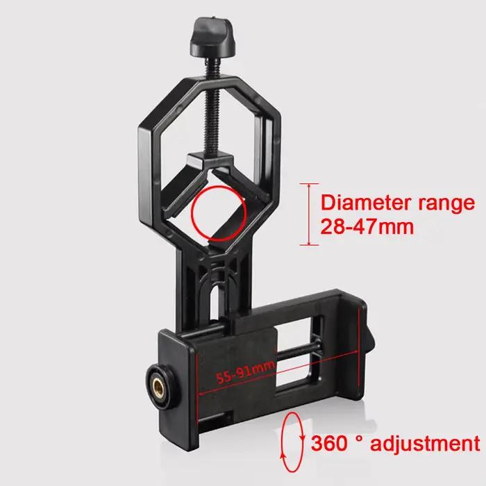 Support de téléphone universel pour télescope, monoculaire, Spyglass, pince multifonction, jumelles 
