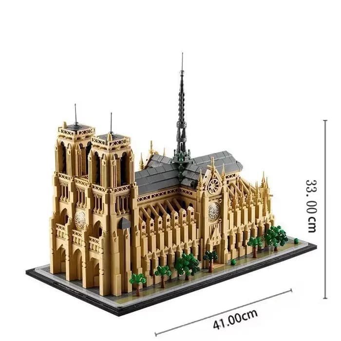 Kit de construction de la Cathédrale Notre-Dame de Paris, 4383 pièces, modèle emblématique, blocs de