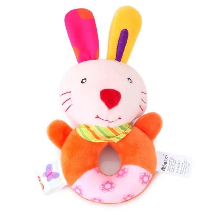 Hochet en peluche pour bébé de 0 à 12 mois, animaux de dessin animé, berceau, cloche de lit Mobile, 