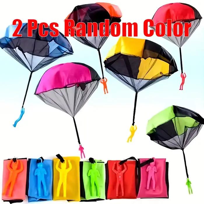 Parachute à lancer à la main pour enfants, jouets amusants d'extérieur, jeu de parachutisme avec min