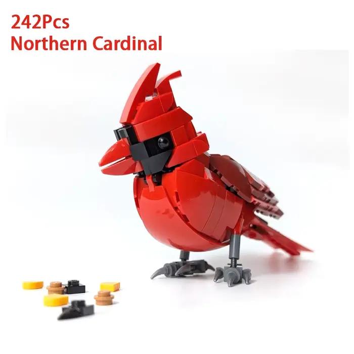 NOUVEAU Modèle de blocs de construction Série Oiseaux Intelligents : Cardinal du Nord, Corbeau, Alou