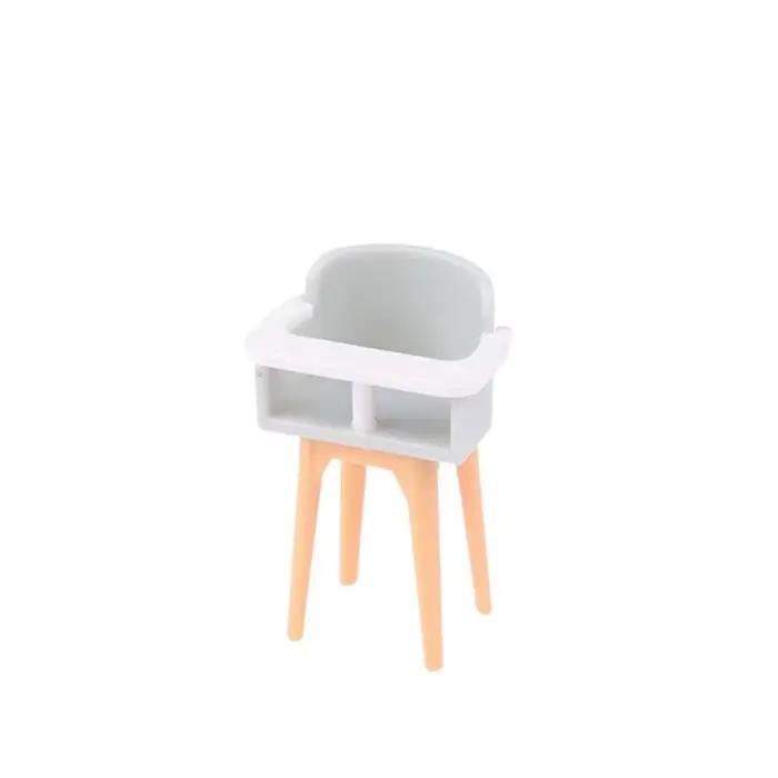 Chaise de salle à manger en bois pour maison de poupée 1:12, modèle cheval de Troie, jouet de simula