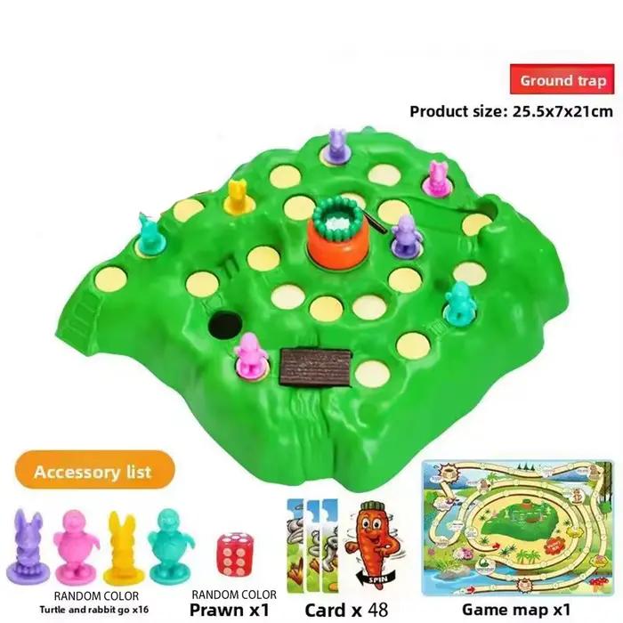 1 jeu - Table de jeu de défense avec piège à lapins en forme de carotte, défi familial parent-enfant