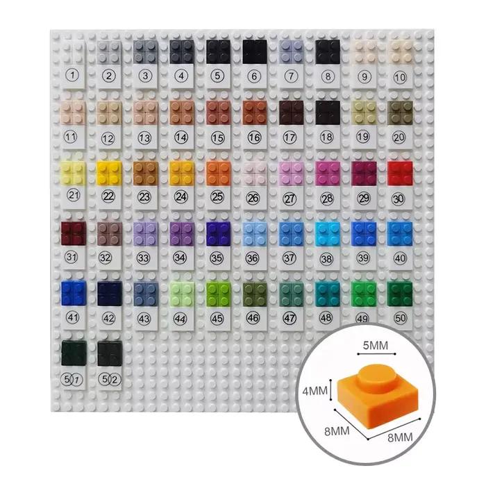 500 pièces/100 pièces bricolage Pixel Art blocs de construction 1x1 briques carrées en vrac Compatib