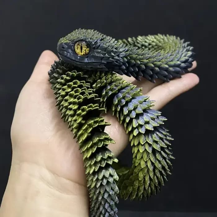 Oeuf de serpent imprimé en 3D, moule serpent de décompression créatif, mobile, rotatif, articulé, or