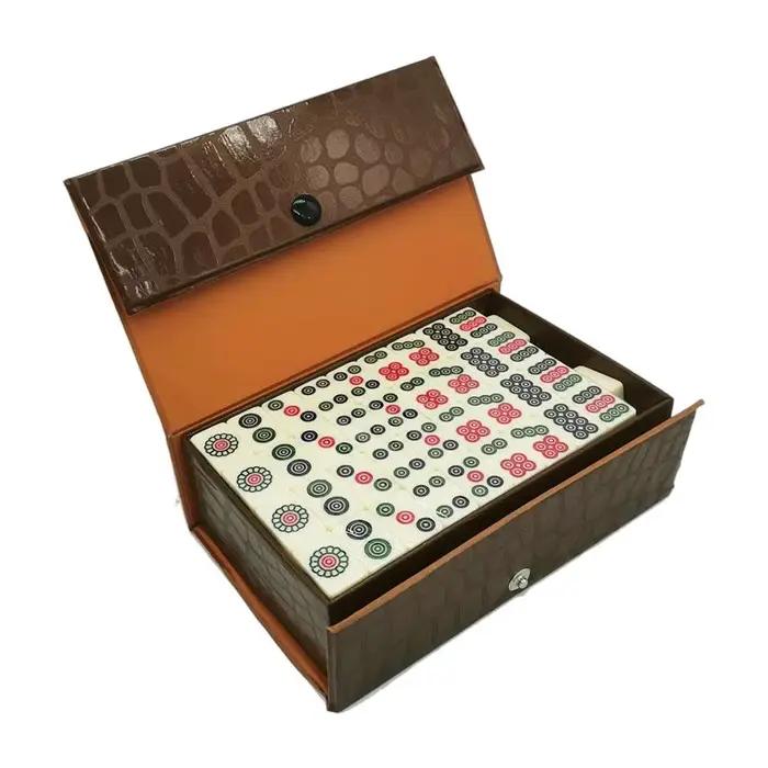 Mini jeu de Mahjong 20 mm portable pour voyage, dortoir, maison, jeu de Mahjong manuel pour la préve