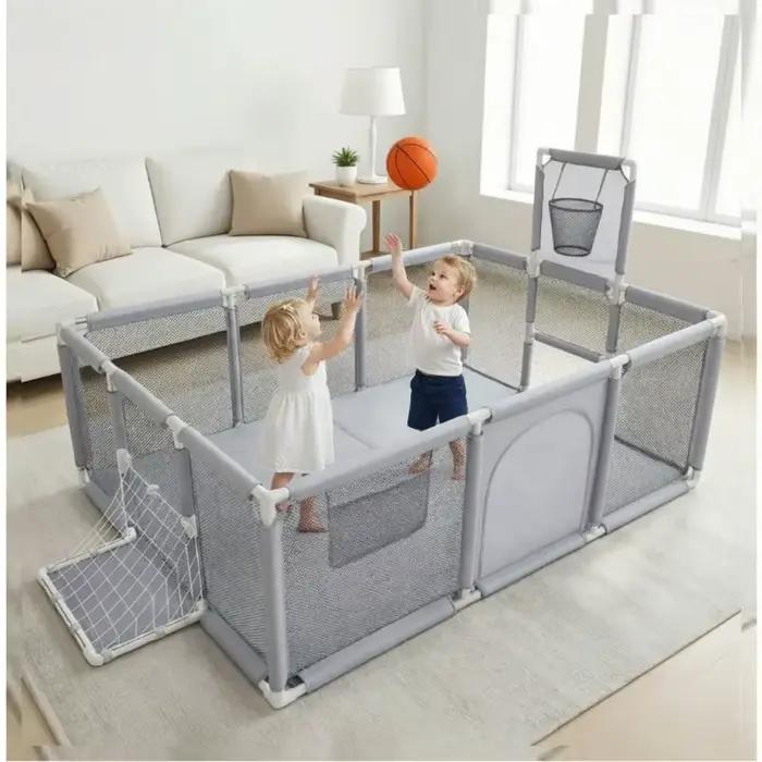 IMBABY Parc de jeu gris grand format pour bébés et tout-petits, enclos de jeu pour bébés et tout-pet