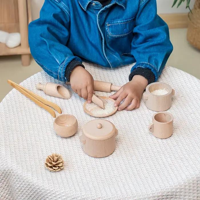 Montessori sensoriel éclairer Puzzle jouets ensemble simulé cuisine service à thé expérience familia
