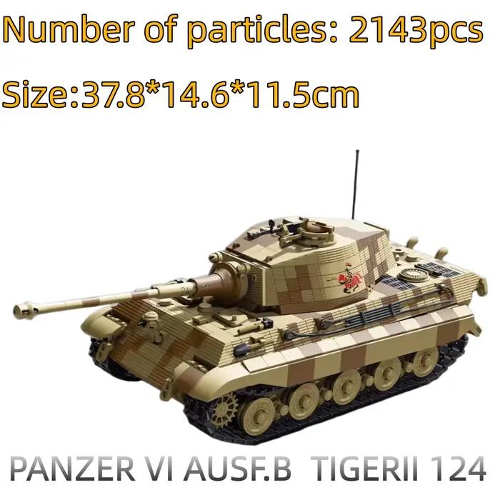 Ensemble de construction de char Tiger King TK2, série militaire, modèle de véhicule blindé à roues,