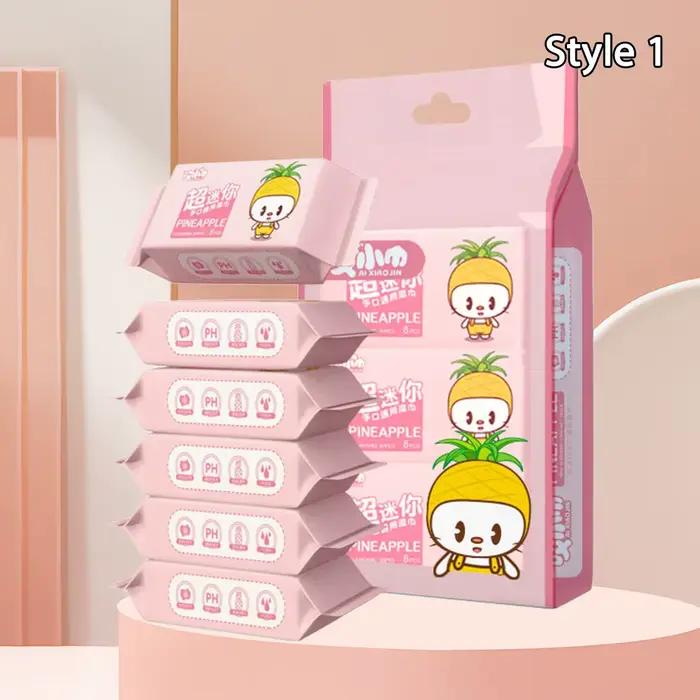 Lingettes douces portables pour bébés, grand paquet de livres frais, mini lingettes pour support, ma