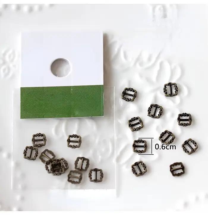 Mini boutons pour bricolage de vêtements de poupée, 20 pièces, sac en jean, boucles métalliques, vêt