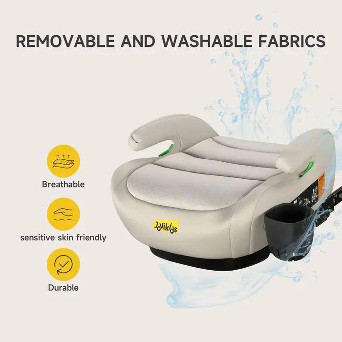 Siège rehausseur portable Jovikids OHHO+ avec porte-gobelet, pour siège auto de voyage pour enfants,