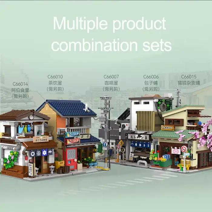 Cada LED ville Style japonais épicerie maison blocs de construction Double pont Duplex Architecture 