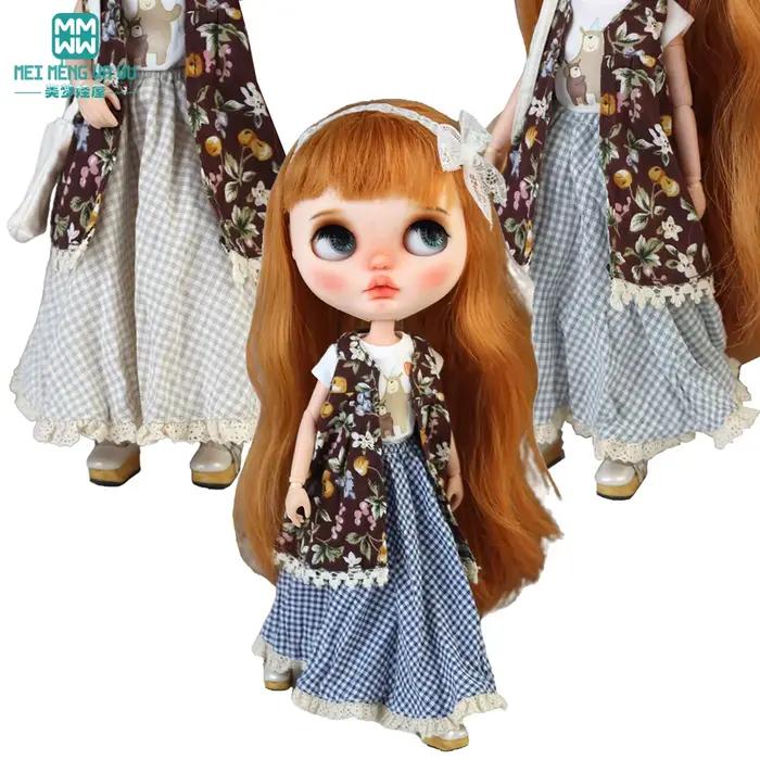 Blyth Azone OB22 OB24 – vêtements de poupée, mode, jupe à carreaux, T-Shirt, cadeau pour fille