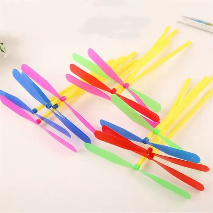 Jouets d'extérieur traditionnels classiques en plastique, 50 pièces, hélice libellule en bambou, jou