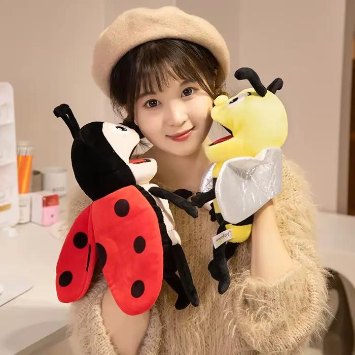 Marionnettes à main pour enfants, jouets en peluche, insectes, chenille, coccinelle, marionnettes à 