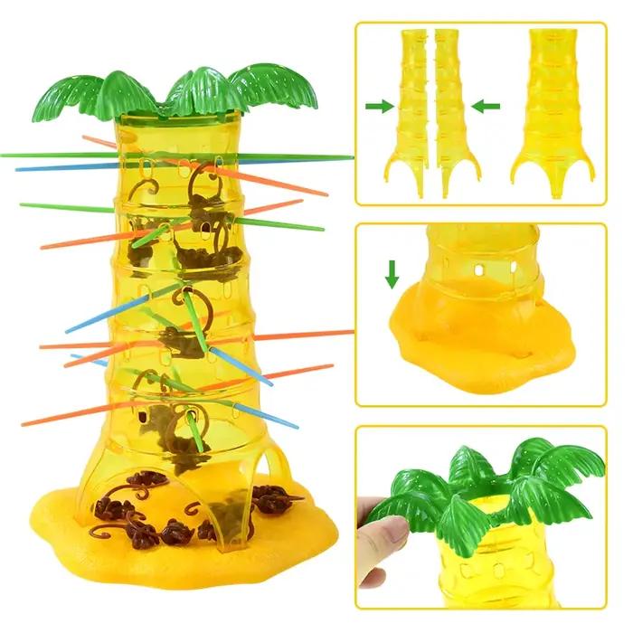 Jeu de table multijoueur singe pour enfants modèle plastique jaune développement de l'intelligence et de la créativité occasions spéciales famille et amis