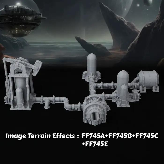 Ensemble de terrains industriels de science-fiction pour jeux de rôle