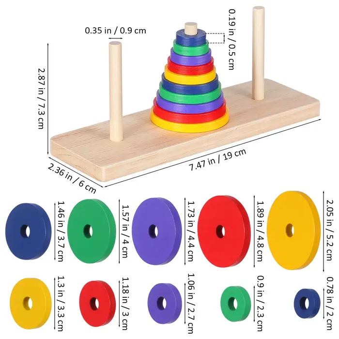 1 jeu de puzzle en bois Tour de Hanoï