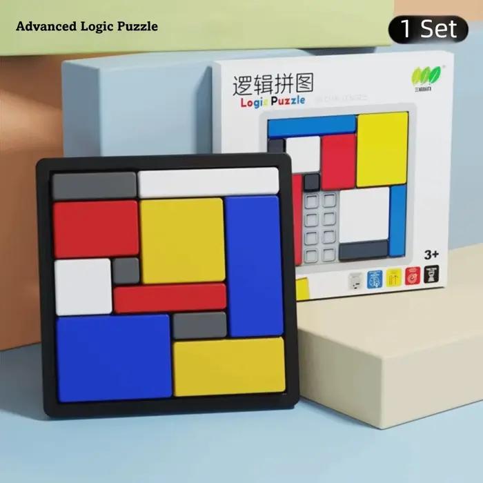 Cubes d'intelligence géométriques colorés pour l'entraînement à la pensée logique et le développement cognitif en ABS