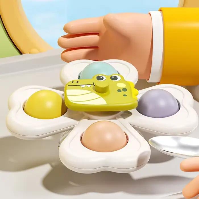 Jouet rotatif à ventouse pour bébé animal de compagnie coordination œil-main formation éducative bain voyage cadeau anniversaire noël ensemble de 3 pièces