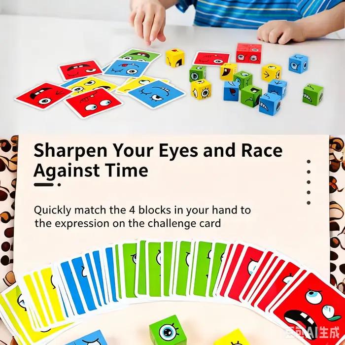 Jeu de table de blocs d'expressions à changer