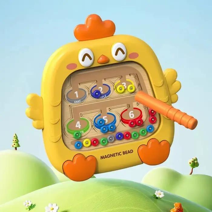 Jeux de tri Montessori, labyrinthe magnétique avec chiffres de couleur, stylo, jeux de perles mobiles, motricité Fine, jouets éducatifs pour enfants, cadeau