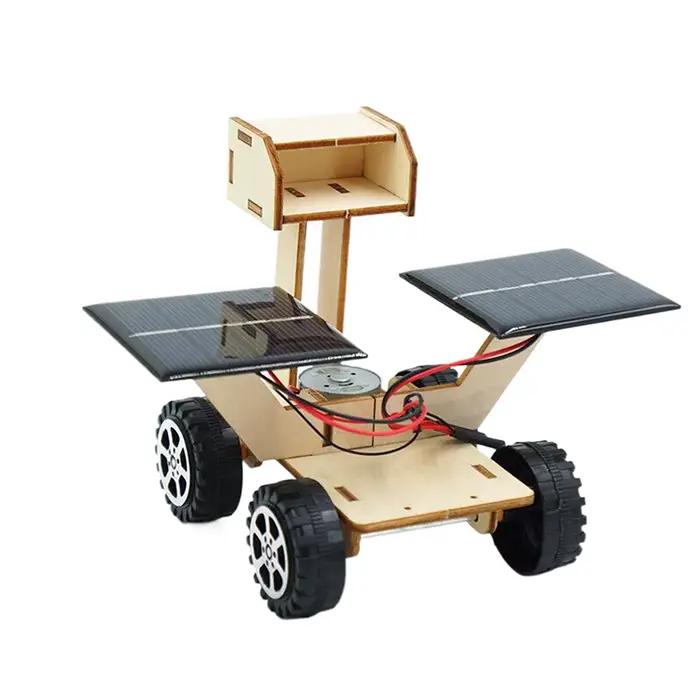 Jouet en bois Mars Rover DIY à énergie solaire ; Puzzle d'apprentissage ultime pour les enfants
