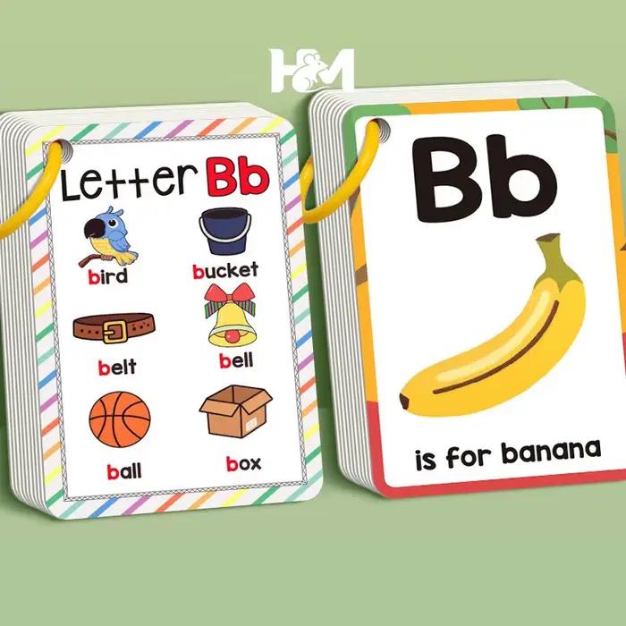 156 cartes d'apprentissage A-Z avec images, 27 cartes de mots anglais, jeux éducatifs cognitifs