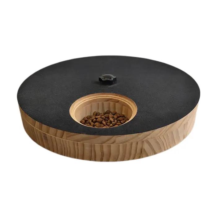 Jouet rotatif en bois pour chien avec boite à friandises ajustable pour toilettage et grattage en intérieur amusant et protecteur des meubles