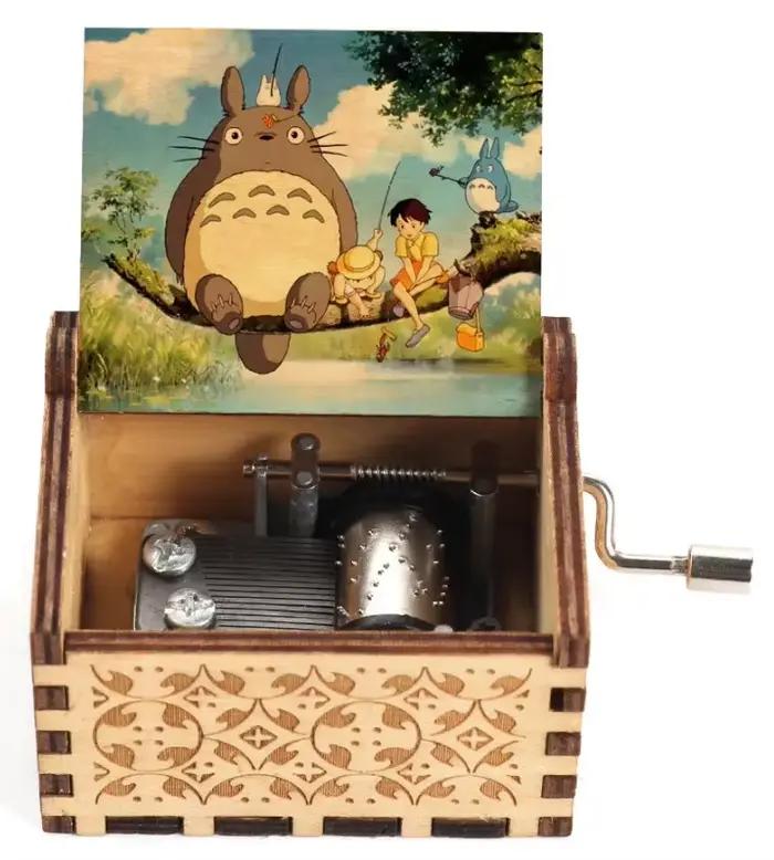 Boîte à musique Antique en bois sculpté à manivelle, boîte à musique Totoro, figurine, cadeau de noël et d'anniversaire, offre spéciale, 2026