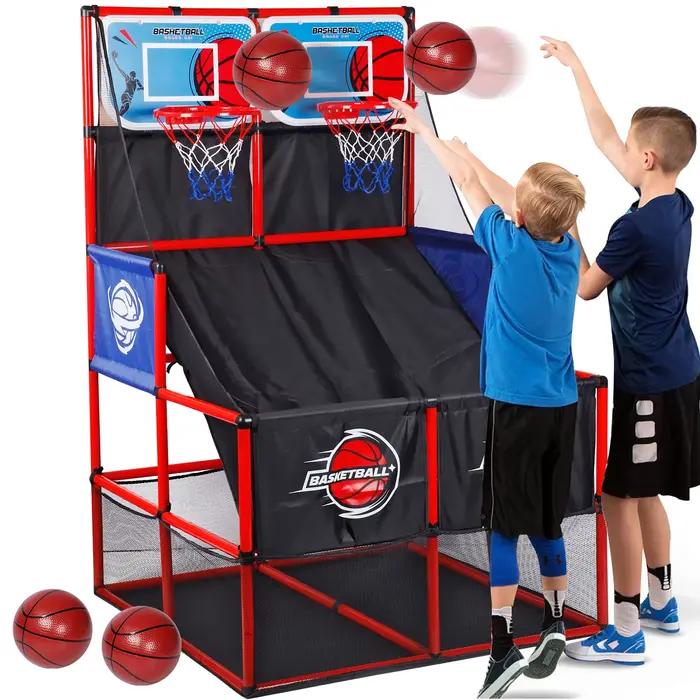 MQUDUO Ensemble de jeu de basket-ball d'arcade avec ballons et panier