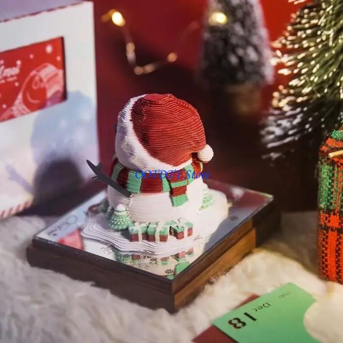Calendrier bonhomme neige sculpté en papier déchirable 367A 2026