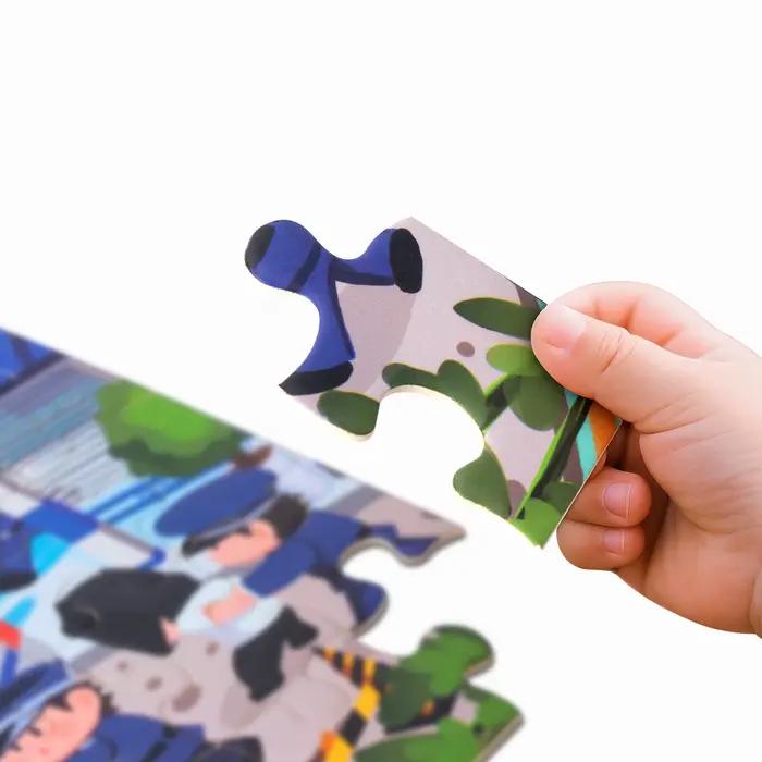 Puzzle de dessin animé sur le thème du trafic urbain, 24/30/35/48 pièces/ensemble, mini puzzle artistique, cadeau éducatif, jouet familial pour enfants et adultes