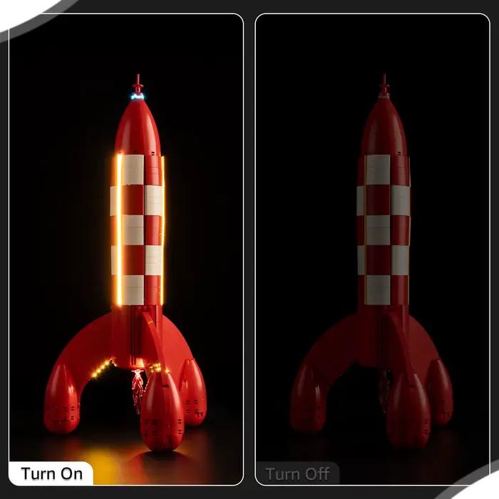 Kit d'éclairage LED pour blocs de construction LEGO Tintin Moon Rocket 21367