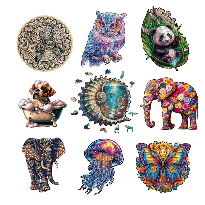 Coquillage Puzzle en bois pour adultes jeu fantaisie océan côtier décor