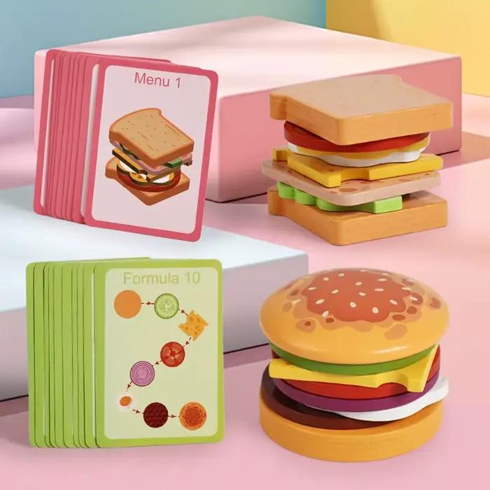 Jouets d'empilage en bois Montessori pour les tout-petits