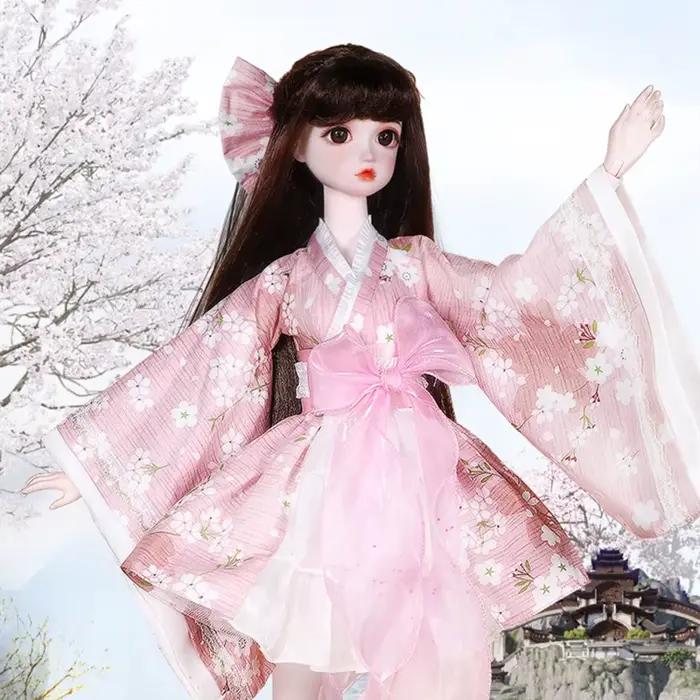 Robe en dentelle blanche avec kimono et chaussettes pour poupée fille SD DBS 62cm occasions spéciales anime