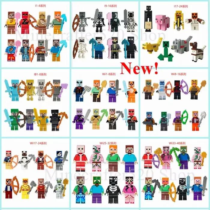 Jeu Minecraft blocs de construction Steve Creeper figurines assemblez bâtiments vert jouets pour enfants occasions spéciales