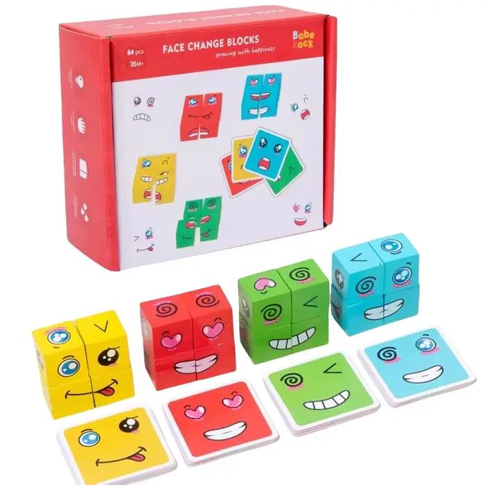 Jeu de table de blocs d'expressions à changer