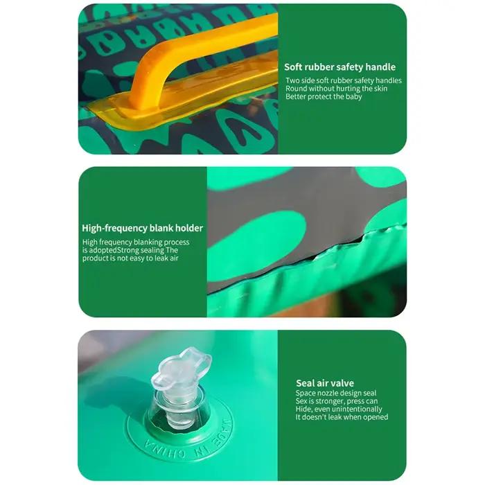 Rangée flottante gonflable en forme de Crocodile pour enfants et adultes
