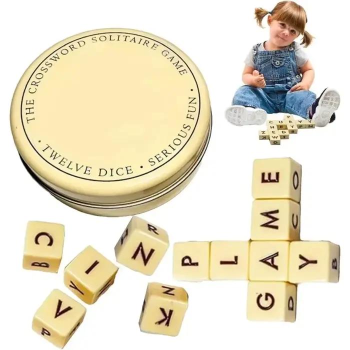 Nouveau jeu de combinaison de mots amusant, jeu de mots croisés, jeu d'orthographe portable, planche de caractères en acrylique gravée avec précision