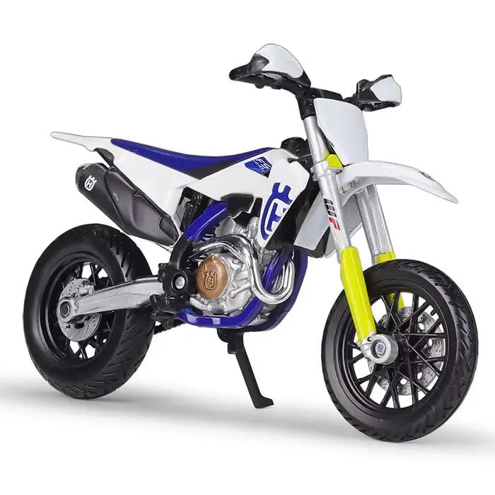 Bburago 1:18 Husqvarna FS450 Supermoto modèle de voiture Simulation alliage moto métal jouet